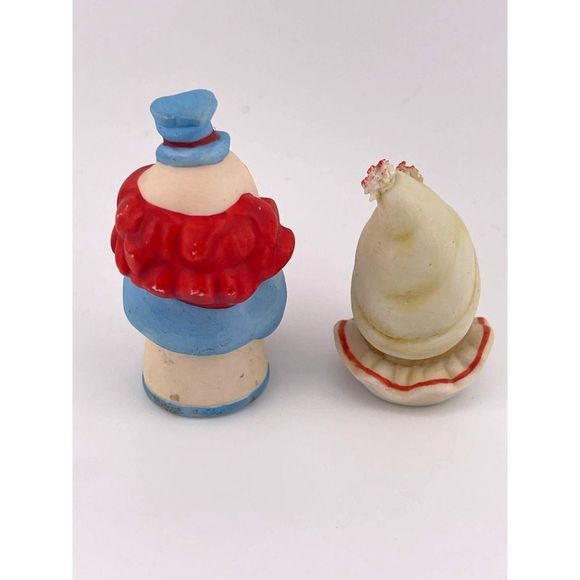VTG Enesco Clown 2 Thimbles Musical Greensleeves 1984 1987 Faith Wick Porcelain - Picture 6 of 7